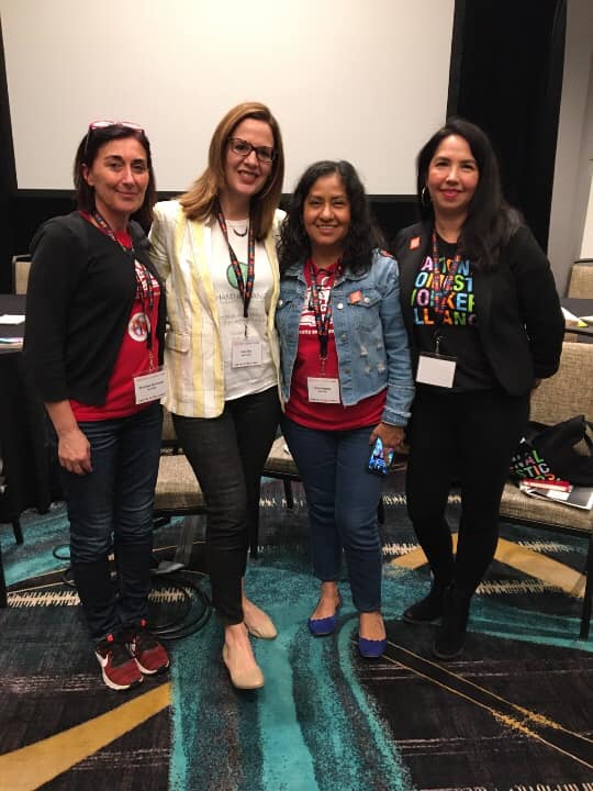 Emily Dills (second from right) as guest speaker at the NDWA conference in Las Vegas, 2020